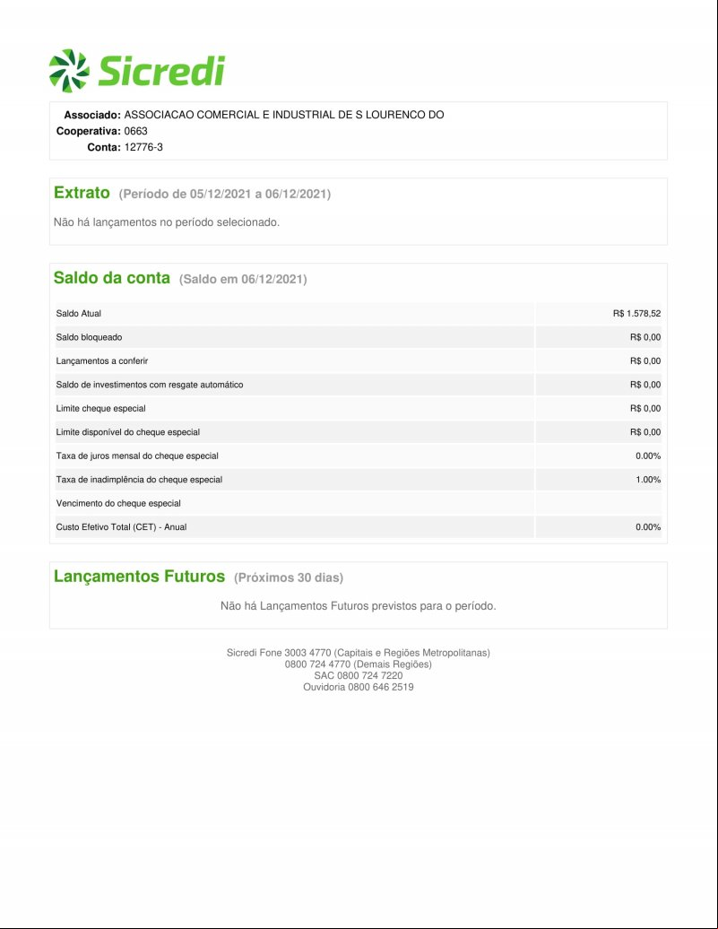 CONTA BANCÁRIA ATUALIZADA EM 06/12/2021