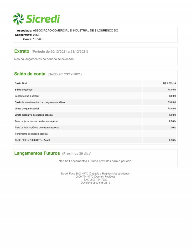CONTA BANCÁRIA ATUALIZADA EM 23/12/2021