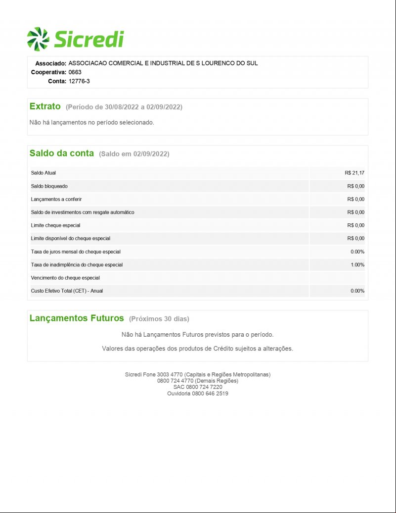 CONTA BANCÁRIA ATUALIZADA EM 02/09/2022